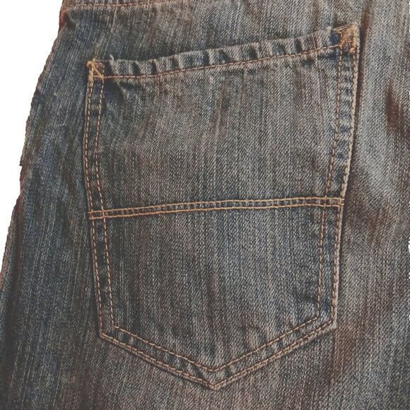 RUSTIC BLUE Brand 18 Boys Bootcut Denim Jeans Vintage Tint Adjustable Waist NWT - Picture 12 of 14